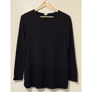 J Jill Sweater Womens Small Long Sleeve Crew Neck Lightweight Casual Black